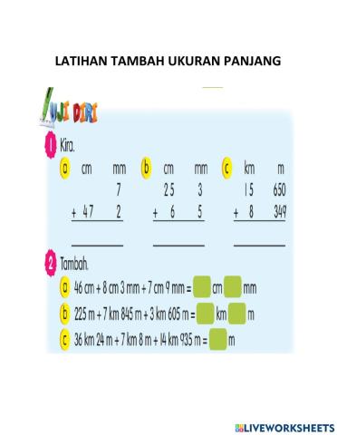 Tambah ukuran panjang tahun 4