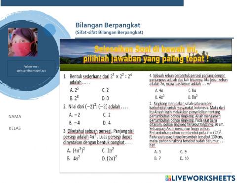 Soal Bilangan Berpangkat