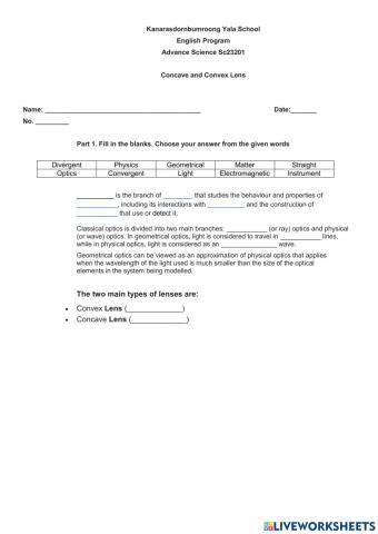 Concave and Convex Lens