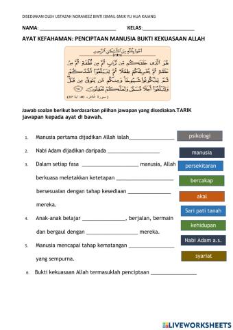 Penciptaan manusia bukti kekuasaan allah