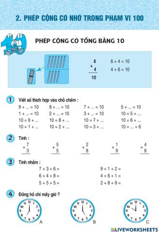 Phép cộng trong phạm vi 10