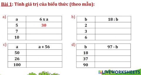 Tuần 1-Luyện tập chung-PBT (Bài 1) chung