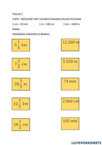 Unit ukuran panjang tahun 5