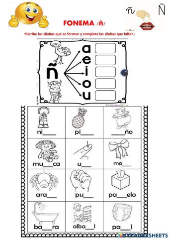 Actividades del fonema -ñ-