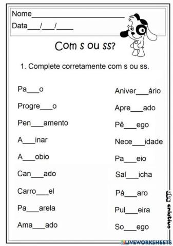 Ortografia - S ou SS