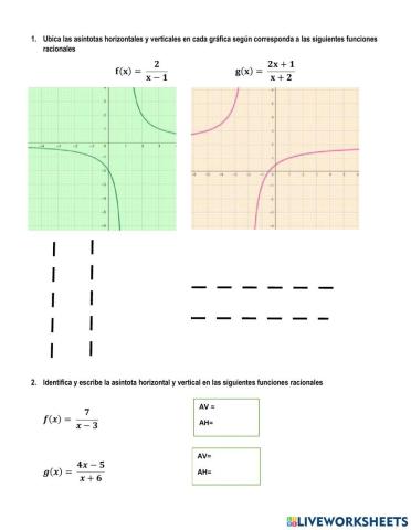 Ejercicios de funcion racional