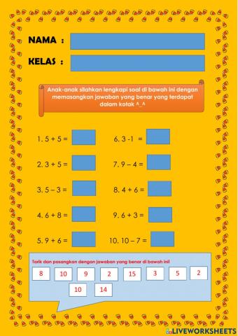 Pembiasaan Matematika Kelas 1