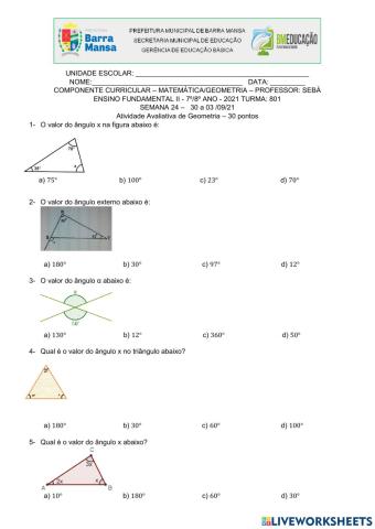 Trabalho de geometria