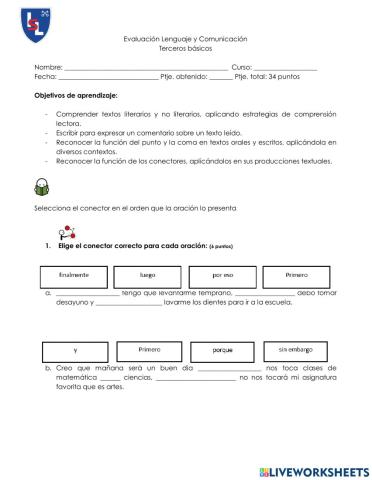 Conectores y signos de puntuación (adaptación)