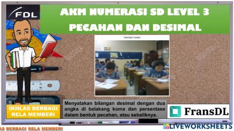 Akm numerasi level 3 : pecahan, desimal