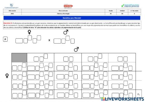 Ejercicio 4 - Genética pos Mendel