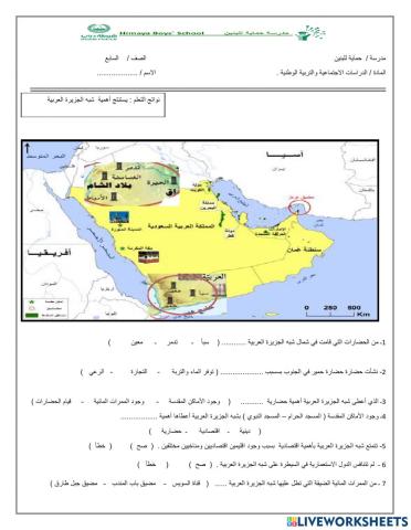 أهمية شبه الجزيرة العربية