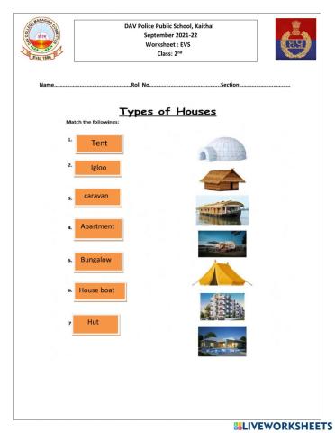 Worksheet of evs