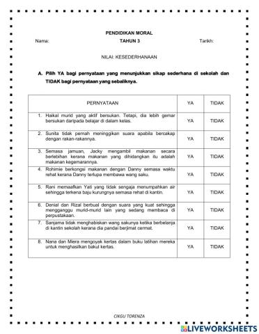 Unit 13: Amalan Hidup di Sekolah