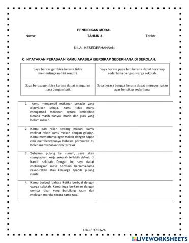 Unit 13: Amalan Hidup di Sekolah