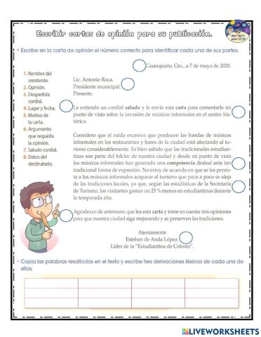 La carta de opinión