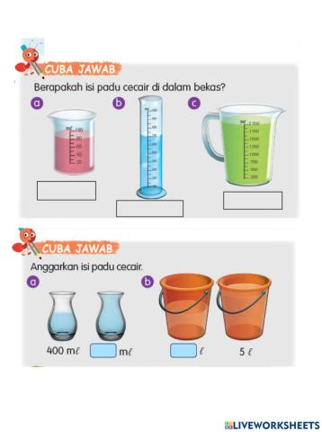 Matematik tahun 2 - sukat dan anggar isi padu cecair