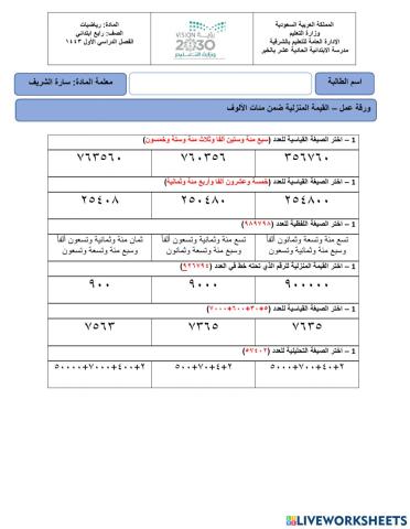 القيمة المنزلية ضمن مئات الألوف