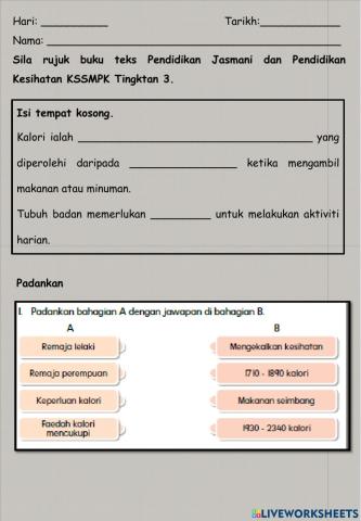 Pendidikan Kesihatan - Pemakanan