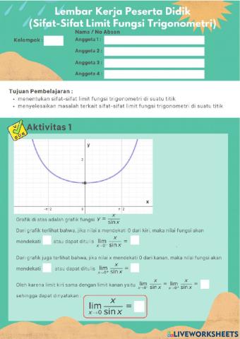 LKPD Sifat-Sifat Limit Fungsi Trigonometri