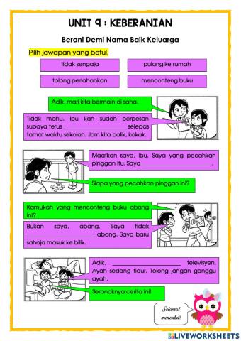 P.Moral Thn 2 : Keberanian (Cara menjaga nama baik keluarga)