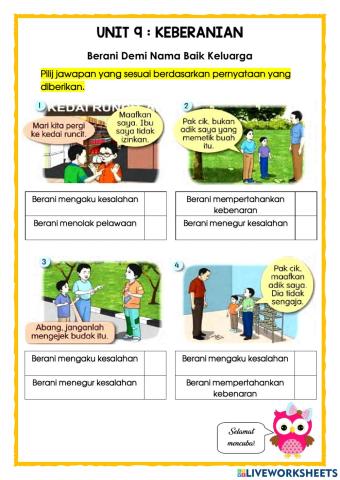 P.Moral Thn 2 : Keberanian (Cara menjaga nama baik keluarga) LAT 2