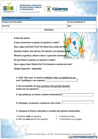 E. M. Alcebíades Candiano ( Leitura e interpretação de texto)