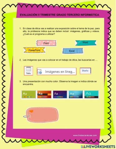 Evaluación II trim tercero