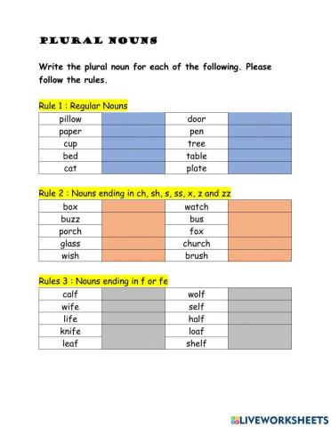 Plural nouns