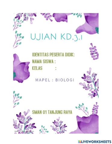 Ujian kd 3.1 biologi