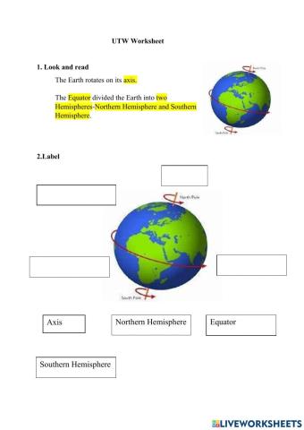 Eath Worksheet