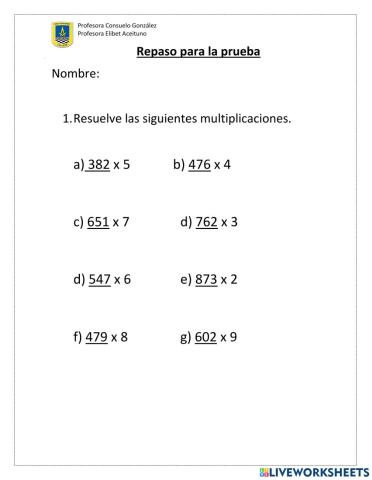 Divisiones y multiplicaciones