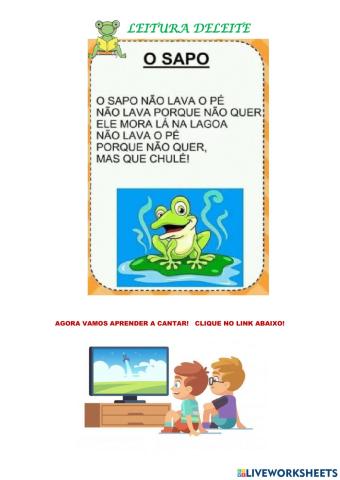 O sapo nao lava o pe