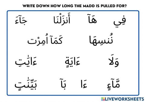 How long do we pull the madd?