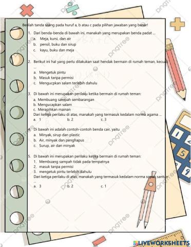 Tes Formatif Kelas 2 Tema 2