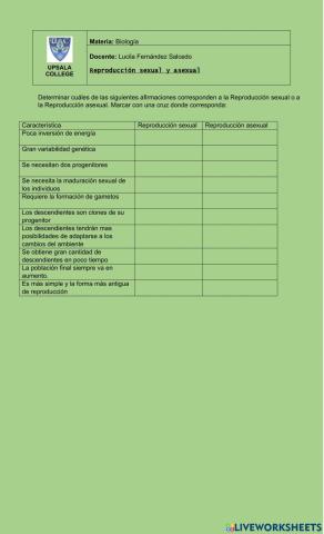 Revision reproduccion sexual y asexual