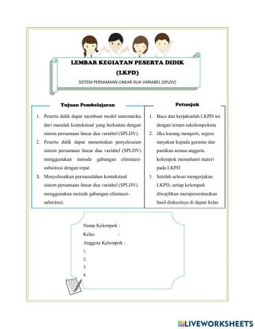 Penyelesaian Sistem Persamaan Linear Dua Variabel (SPLDV) dengan Metode Gabungan