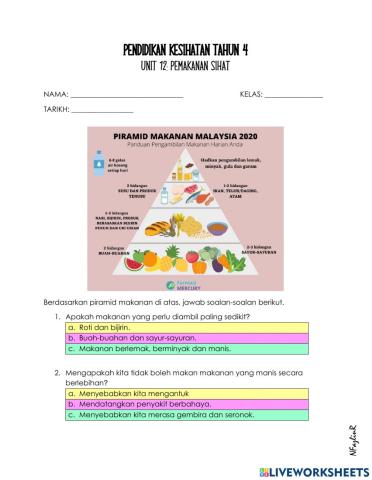 Pendidikan Kesihatan Tahun 4 Pemakanan Sihat