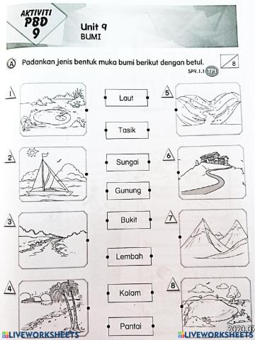 Latihan Bentuk Muka Bumi Tahun 1