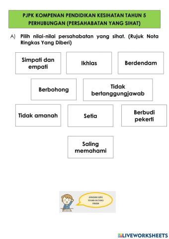 Pk tahun 5-persahabatan yang sihat