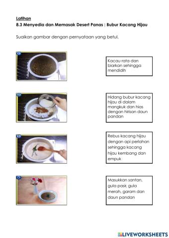 Penyediaan Desert Panas : Bubur Kacang HIjau