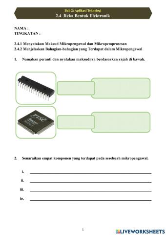 2.4 Reka Bentuk Elektronik