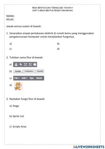 Latihan Unit 6 Reka Bentuk Pengaturcaraan