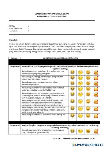 Lembar umpan balik murid