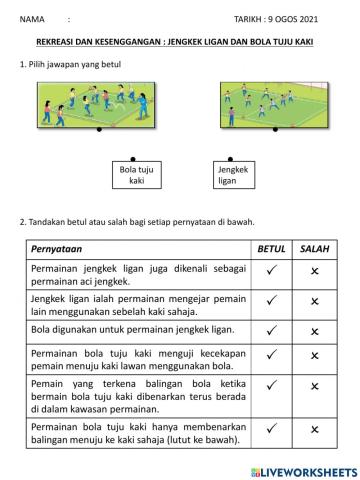 Jengkek ligan dan bola tuju kaki