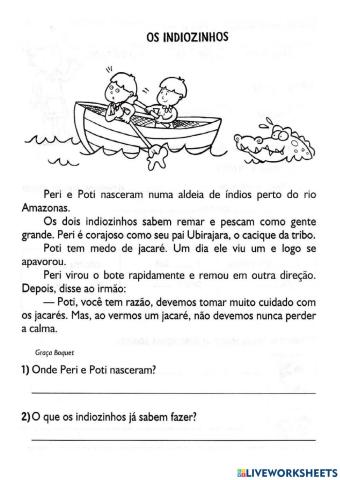 Leitura e interpretação de texto.