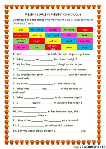 Present Simple VS Present Continuous