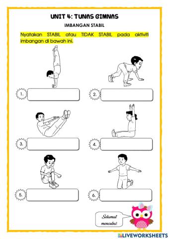 P.Jasmani Thn 1: Tunas Gimnas (Imbangan Stabil) LAT 2