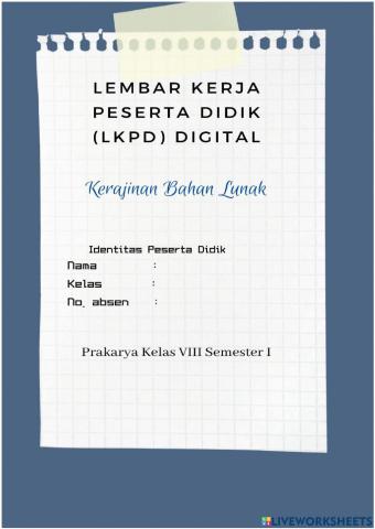 LKPD Prakarya Kerajinan Bahan Lunak