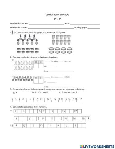 Examen de matemáticas